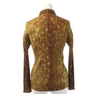 PLEATS PLEASE ISSEY MIYAKE シャツ 長袖 総柄 プリーツ 3 ブラウン