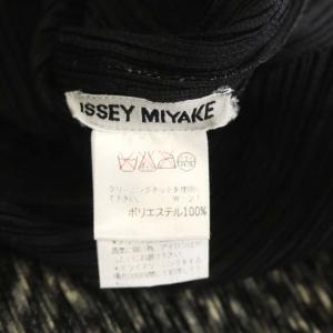 ISSEY MIYAKE カットソー プリーツ 長袖 ハイネック 切替 L ブラック