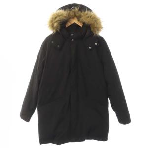 ダウンコート ロング フード ファー M ブラック