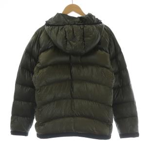 THE NORTH FACE アコンカグアフーディー ダウンジャケット ミドル丈 ロゴ ナイロン M カーキ