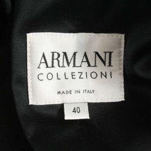 ARMANI COLLEZIONI テーラードジャケット 羽織 総柄 ウール 40 ブラック グレー