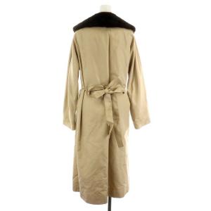 Aquascutum コート ロング丈 ミンク 毛皮 ベージュ ブラウン