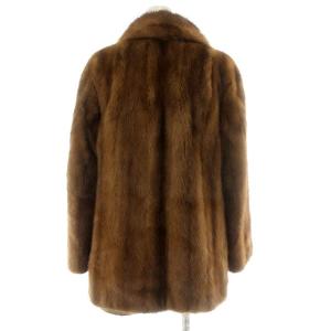 SAGA MINK 銀サガ 毛皮コート ファーコート アウター ハーフコート ミンク 11 L 茶 ブラウン