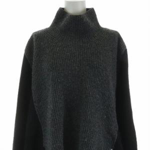 ADORE バイカラーセーター ポンチョ 長袖 38 グレー ブラック