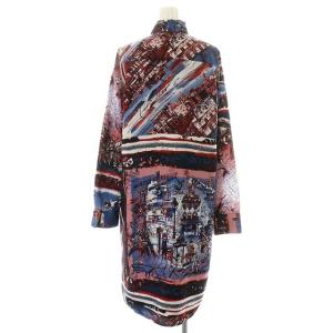 Jean Paul GAULTIER シャツワンピース ミモレ ロング 総柄 リボン 42 赤 青 白