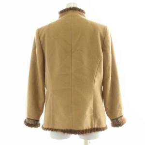 LEONARD ジャケット コート カシミヤ ミンクファー ブラウン
