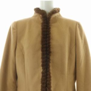LEONARD ジャケット コート カシミヤ ミンクファー ブラウン