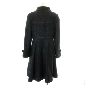 M'S GRACY リボンデニムステッチドレスコート ミモレ ロング 長袖 コットン 38 M ダークグレー