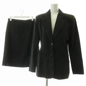 スーツ セットアップ テーラードジャケット パンツ ズッカ柄 USA10 グレー ブラウン