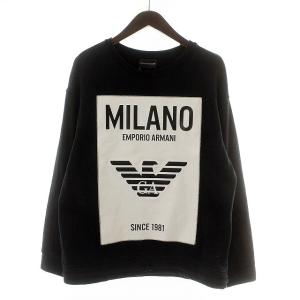 トレーナー スウェット 長袖 ロゴ S ブラック ホワイト