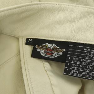 HARLEY DAVIDSON MOTORCLOTHES レッグカバー レザーパンツ 本革 スタッズ ジップアップ M ライトベージュ