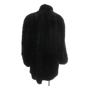 SAGA MINK 銀サガ 毛皮コート ミドル丈 ハーフ ダークミンク アウター 黒 ブラック