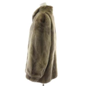 SAGA MINK 銀サガ 毛皮コート ハーフ ミドル丈 サファイヤミンク 13 グレー
