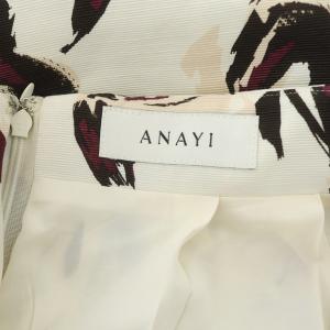 ANAYI スカート フレア タック 花柄 38 ホワイト