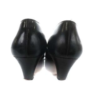 Salvatore Ferragamo ガンチーニ パンプス チャンキーヒール ラウンドトゥ リボン 7 ブラック