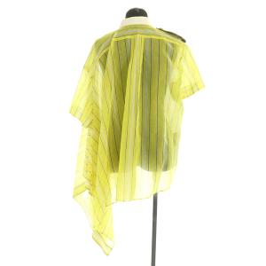 sacai 19SS アシンメトリーシャツワンピース ストライプ メッシュ 2 イエロー