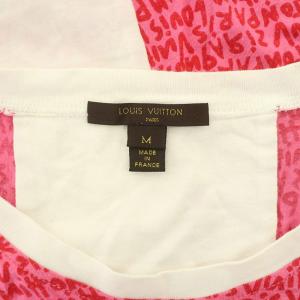 LOUIS VUITTON Tシャツ カットソー チュニック ワンピース 半袖 グラフィティ 総柄 ドルマンスリーブ M ピンク