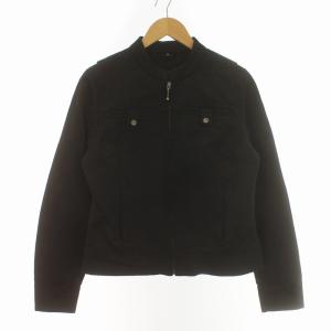 HARLEY DAVIDSON ライダースジャケット ブルゾン シングル ジップアップ バックプリント ロゴ スタッズ S 黒 ブラック