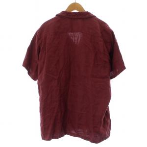 RUDE GALLERY 13SS 開襟シャツ カジュアルシャツ 半袖 麻 リネン 4 L 赤 レッド