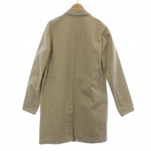 AMI Alexandre Mattiussi ボンディング ステンカラーコート ゴム引き 止水テープ 比翼ボタン ロング XS ベージュ E16OW08.35