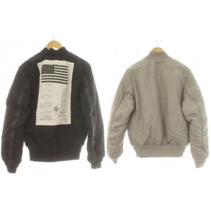 ALPHA INDUSTRIES INDUSTRIES MA-1 リバーシブル 中綿ジャケット ブルゾン ミリタリー ジップアップ ナイロン L 黒 ブラック