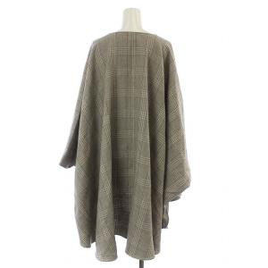 AGNONA ポンチョ ケープ チェック柄 ビックシルエット グレー