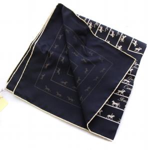 カレ40 SAUT GALOP CANTER RACK スカーフ 馬術柄 乗馬 総柄 絹 シルク  