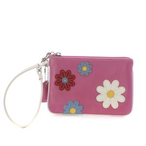 SHIBUYA SPRING2003 コーチ渋谷店 オープン限定品 ポーチ 小物入れ フラワーワッペン 花柄 ストラップ レザー