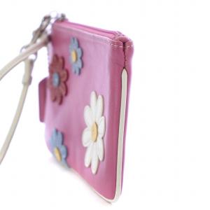COACH SHIBUYA SPRING2003 コーチ渋谷店 オープン限定品 ポーチ 小物入れ フラワーワッペン 花柄 ストラップ レザー