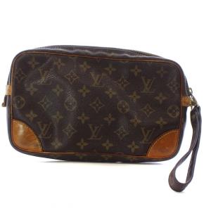 LOUIS VUITTON マルリードラゴンヌGM セカンドバッグ クラッチバッグ ストラップ モノグラムキャンバス 茶 ブラウン M51825