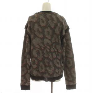 DIESEL セットアップ 上下 スウェット トレーナー 長袖 プルオーバー タイトスカート ひざ丈 アニマル柄 裏毛 カットオフ XS