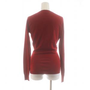 JOHN SMEDLEY イギリス製 ニット カーディガン 長袖 メリノウール エクストラファイン XS 赤 レッド GY30