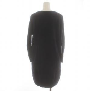 AMERICANA スウェット ワンピース ひざ丈 長袖 ロゴ プリント 刺繍 黒 ブラック GY30