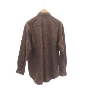 GIVENCHY ダブルボタンシャツ 長袖 チェック S 茶 ブラウン