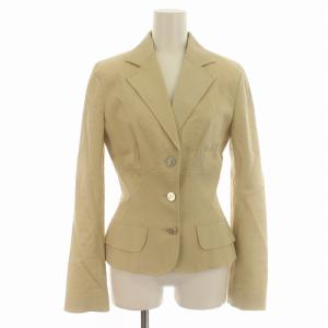 DOLCE&GABBANA スーツ セットアップ テーラードジャケット タイトスカート シングル ひざ丈 ロゴボタン 総裏地 38 40 M ベージュ