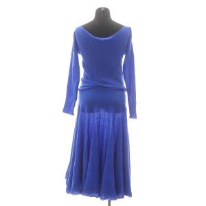 MARNI ニットワンピース ロング 長袖 40 青 ブルー