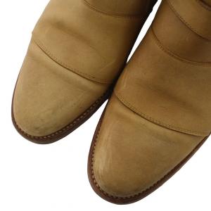 BALMAIN エンジニアブーツ ショート レザー ラウンドトゥ ベルト ジップ 42 27cm 茶 ブラウン