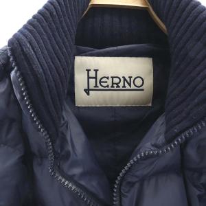 HERNO ダウンジャケット アウター ロング 42 ネイビー PI0090D-12126-9200