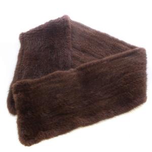 毛皮 マフラー ティペット ショール ミンクファー 茶 ブラウン