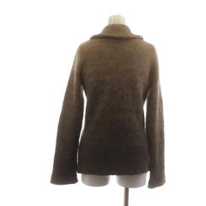 SYBILLA ヴィンテージ ニットカーディガン ミドル ステンカラー 長袖 グラデーション ウール 40 L 茶 ブラウン GY19