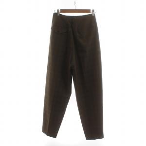 TOGA PULLA SUITING WOOL PANTS CHECK テーパードパンツ スラックス ジップフライ チェック柄 34 S 茶 ブラウン