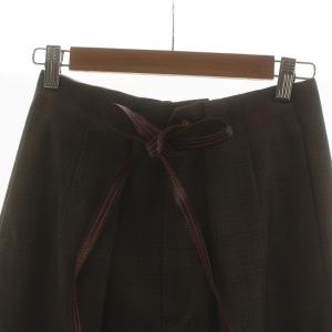 TOGA PULLA SUITING WOOL PANTS CHECK テーパードパンツ スラックス ジップフライ チェック柄 34 S 茶 ブラウン