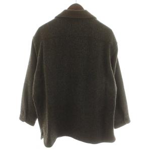 Papas アイランド ISLAND SYDNEY H SHAW 襟コーデュロイツイードジャケット 総裏地 ロゴボタン M グレー 茶