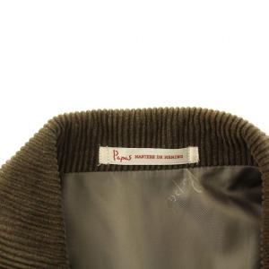 Papas アイランド ISLAND SYDNEY H SHAW 襟コーデュロイツイードジャケット 総裏地 ロゴボタン M グレー 茶