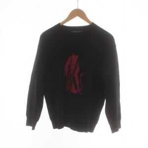 22AW DIZZY&MILKY ニット セーター 長袖 ロゴ プリント S 黒 ブラック GY19