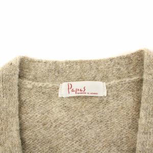 Papas ニットベスト 前開き ウール アーガイル柄 グレー マルチカラー GY19