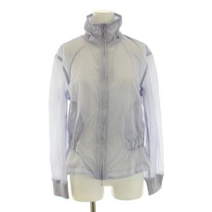 ショートジャケット ブルゾン 撥水 防水 ジップアップ ロゴ 36 S 青 ブルー