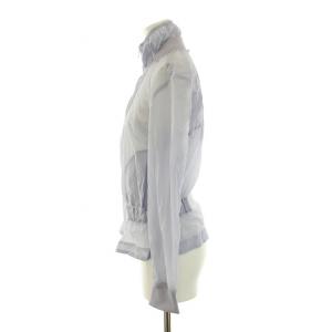 EMPORIO ARMANI ショートジャケット ブルゾン 撥水 防水 ジップアップ ロゴ 36 S 青 ブルー