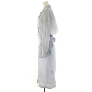 EMPORIO ARMANI スプリングコート レインコート ロング 撥水  防水 ベルトあり ナイロン 36 S 青 ブルー