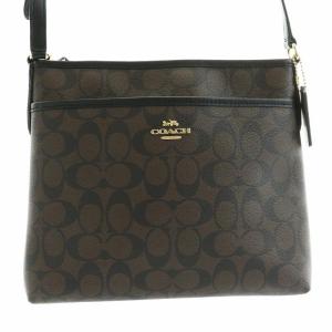 COACH ショルダーバッグ シグネチャー ロゴ ゴールド金具 レザー PVC 茶 ブラウン F29210 GY18